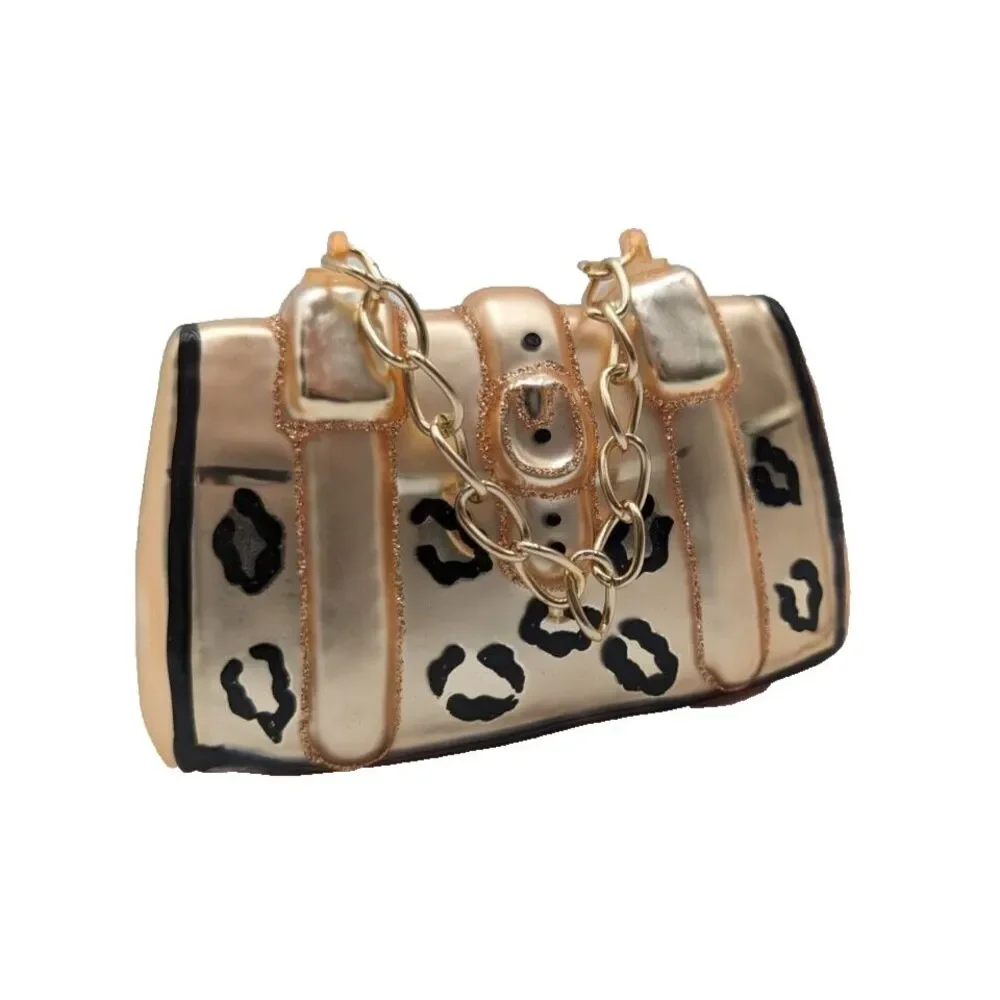 Robert Stanley Christmas Ornament Animal Print Purse With‎ Chain Strap